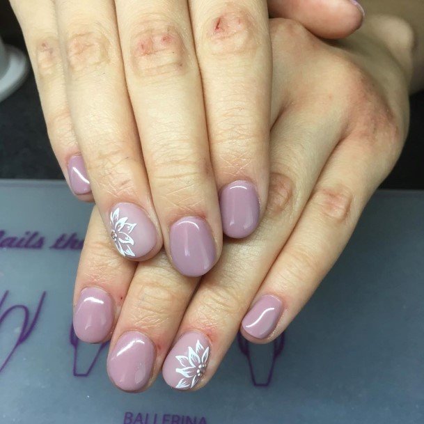 Girls Nails With Lilac