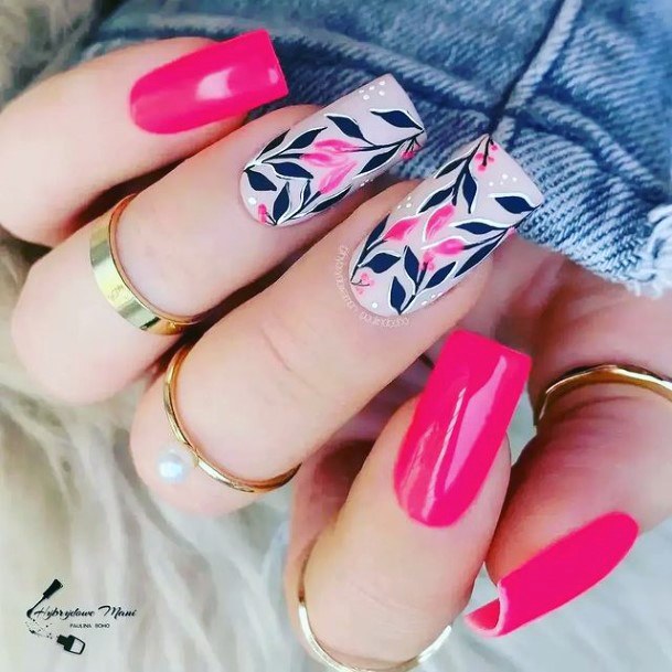 Girls Nails With Pink Summer