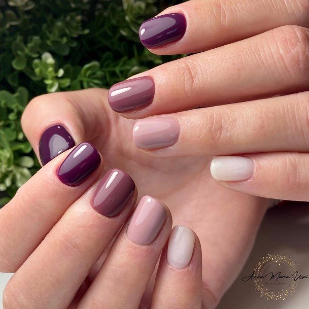 Girls Nails With Plum