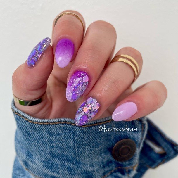 Girls Nails With Purple Ombre