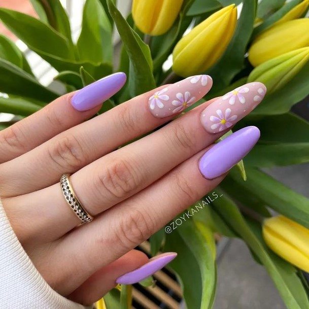 Girls Nails With Purple Summer