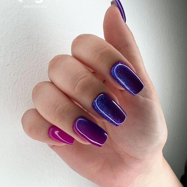 Girls Nails With Purple