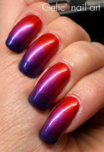 Girls Nails With Red And Purple