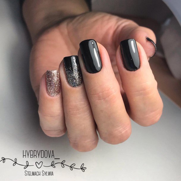 Girls Nails With Silver Ombre