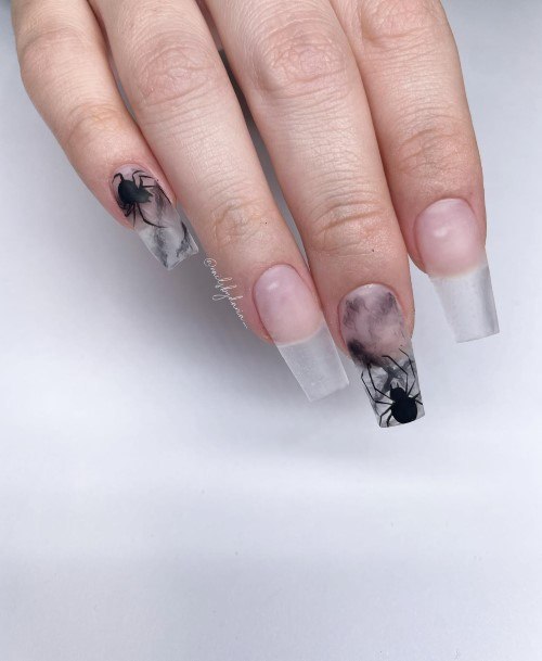 Girls Nails With Spider