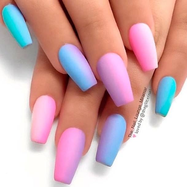 Girls Nails With Square Ombre
