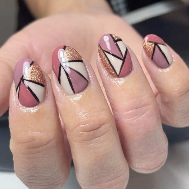 Girls Nails With Stained Glass