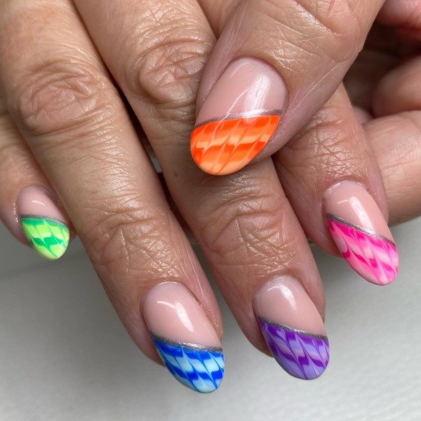 Girls Nails With Tie Dye