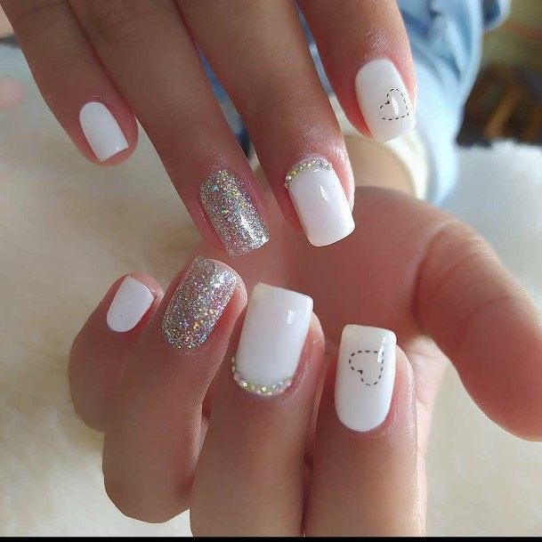Girls Nails With Valentines Day