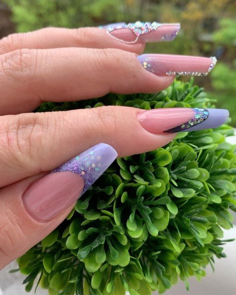 Girls Nails With Violet