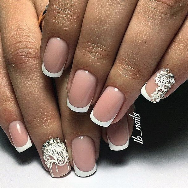 Girls Nails With White Dress