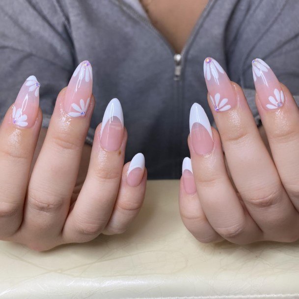 Girls Nails With White French Tip