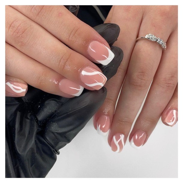 Girls Nails With White French