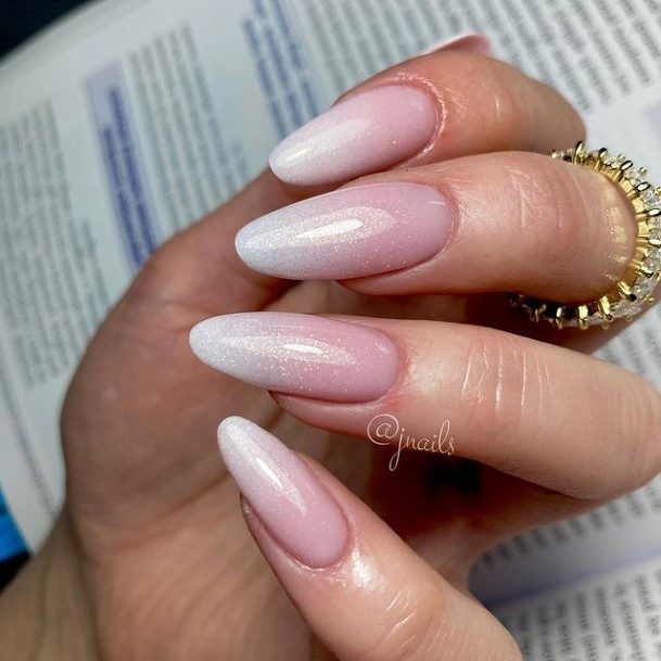 Girls Nails With White Ombre