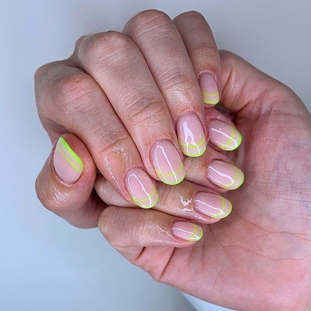 Girls Nails With Yellow French Tip