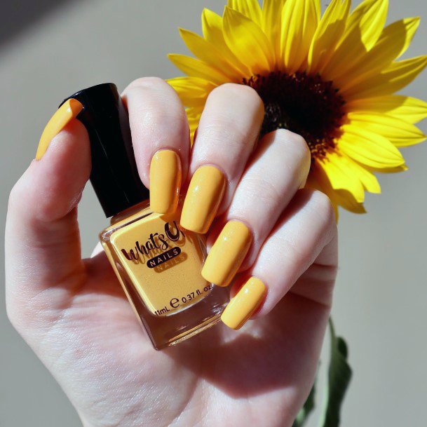 Girls Nails With Yellow Summer