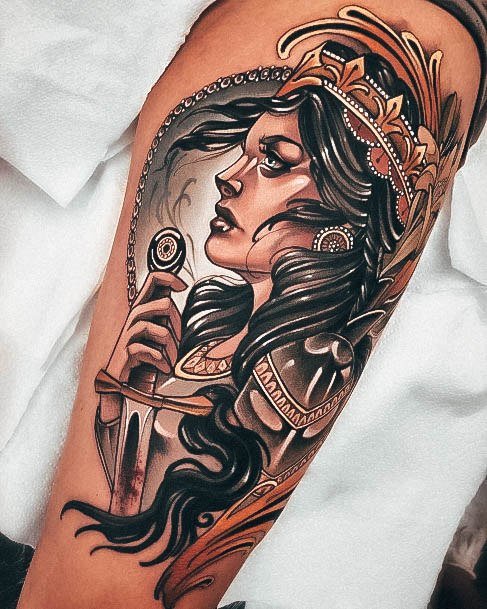 Girls Neo Traditional Tattoo Designs