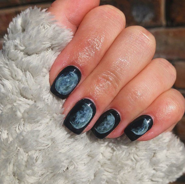 Girls New Moon Nail Ideas