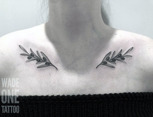 Girls Olive Branch Tattoo Designs