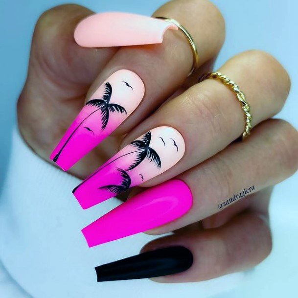 Girls Ombre Summer Fingernails Designs