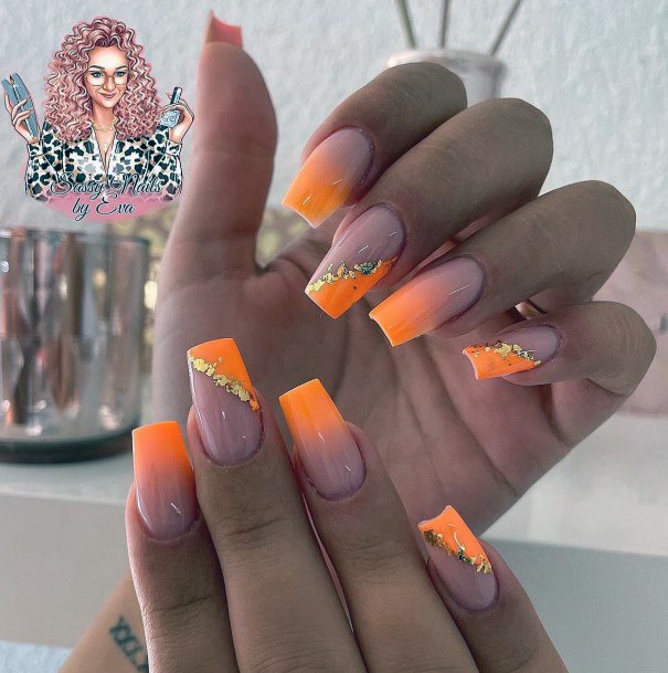 Girls Orange Nail Art Ideas