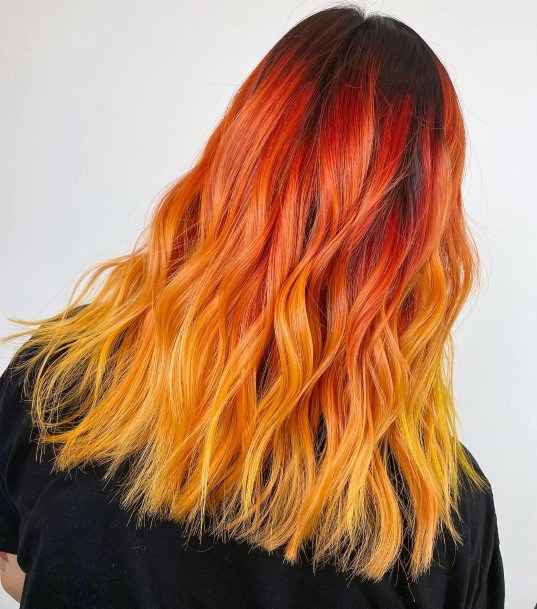 Girls Orange Ombre Hairstyles Looks