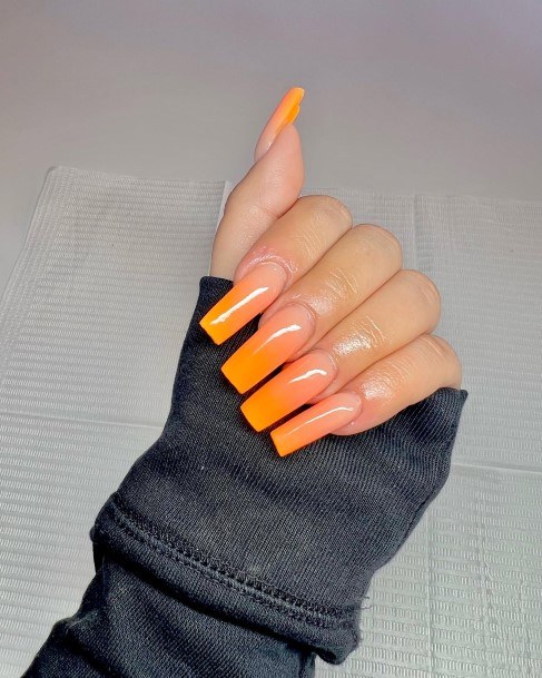 Girls Orange Ombre Nail Art Ideas