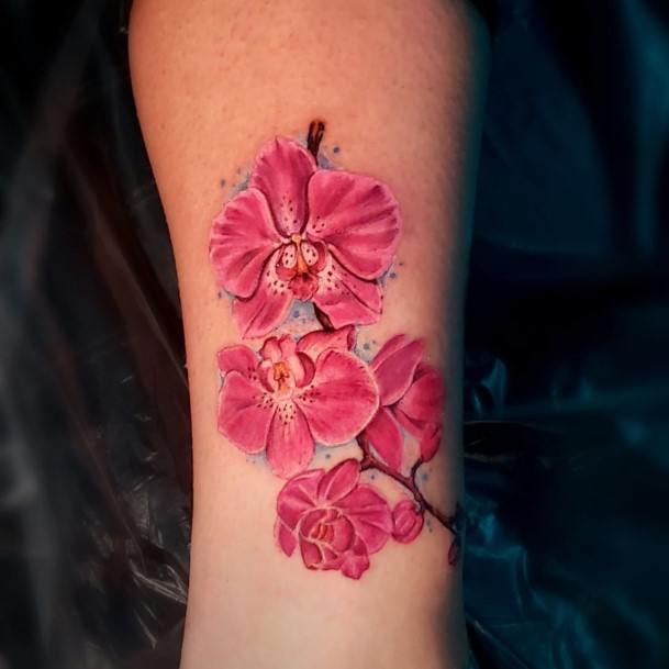 Girls Orchid Tattoo Designs