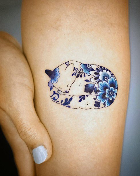 Girls Oriental Plate Porcelain Tattoo Ideas