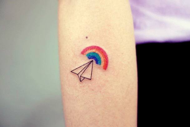 Girls Paper Airplane Tattoo Ideas