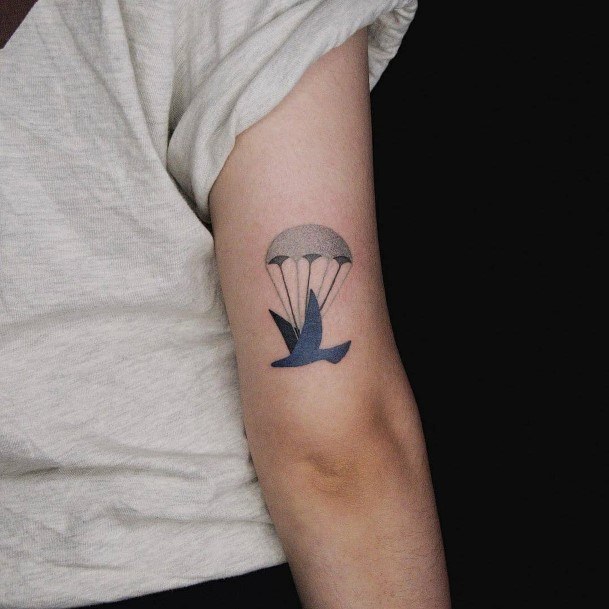 Girls Parachute Skydiving Tattoo Designs