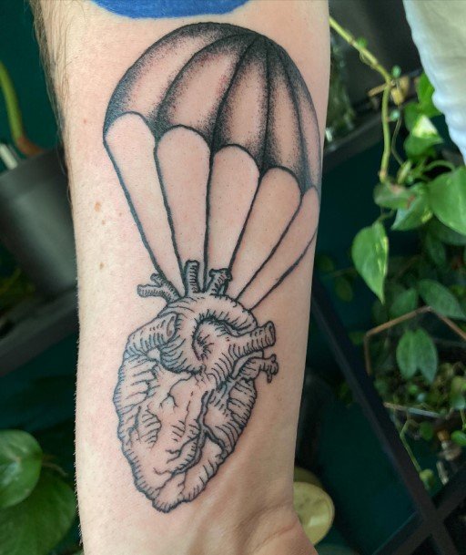 Girls Parachute Skydiving Tattoo Ideas