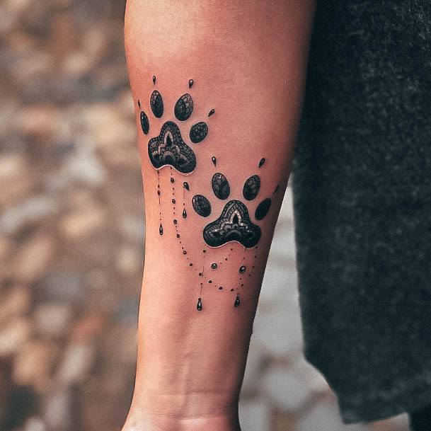 Girls Paw Print Tattoo Designs