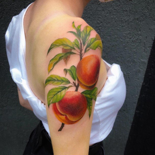 Girls Peach Tattoo Designs