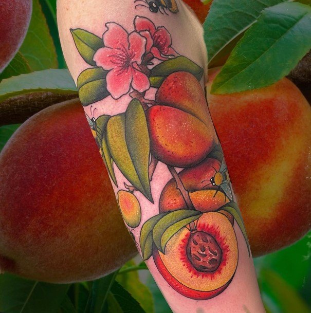 Girls Peach Tattoo Ideas