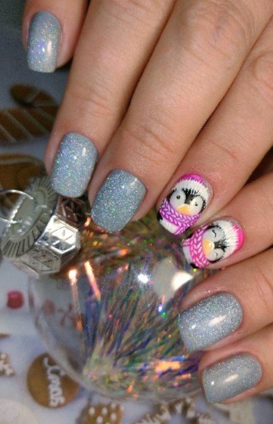 Girls Penguin Nail Art Ideas