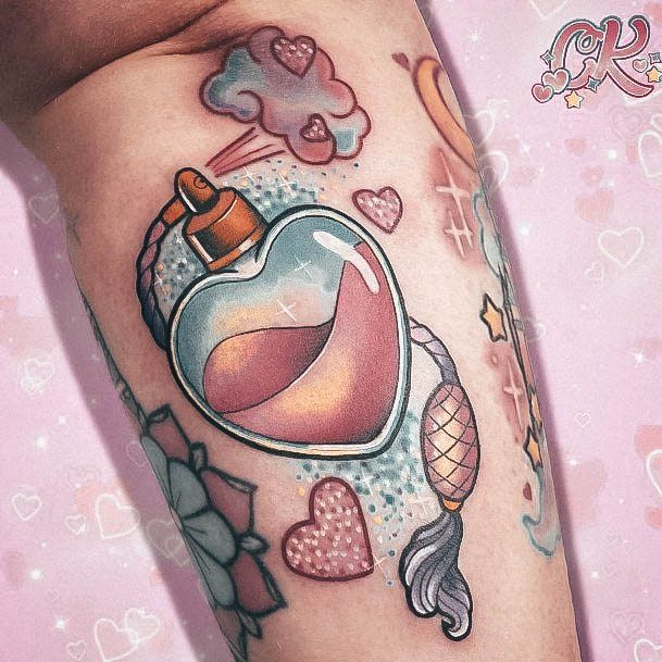 Girls Perfume Tattoo Designs