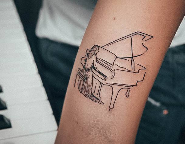 Girls Piano Tattoo Ideas