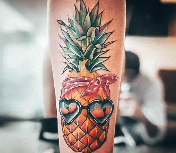 Girls Pineapple Tattoo Designs