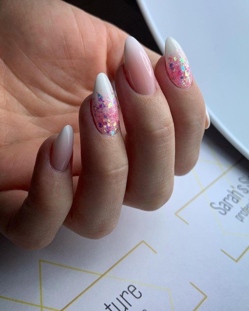 Girls Pink Ombre Nail Art Ideas