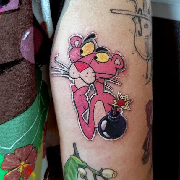 Girls Pink Panther Tattoo Designs