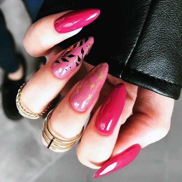 Girls Pink Summer Fingernails Designs