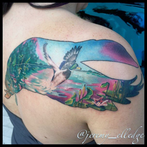 Girls Pond Tattoo Designs