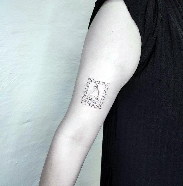 Girls Postage Stamp Tattoo Ideas