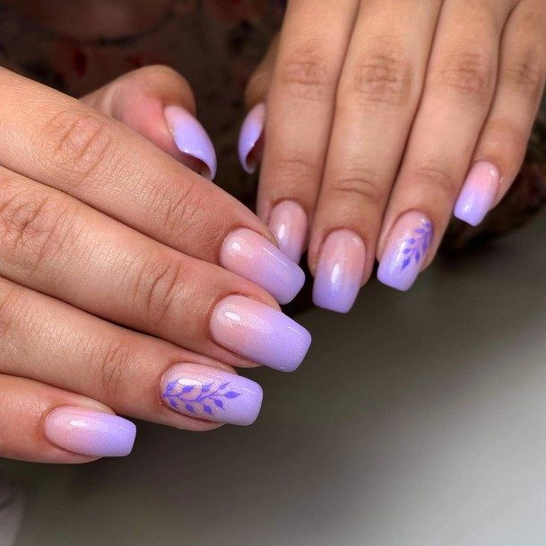 Girls Purple Ombre Fingernails Designs