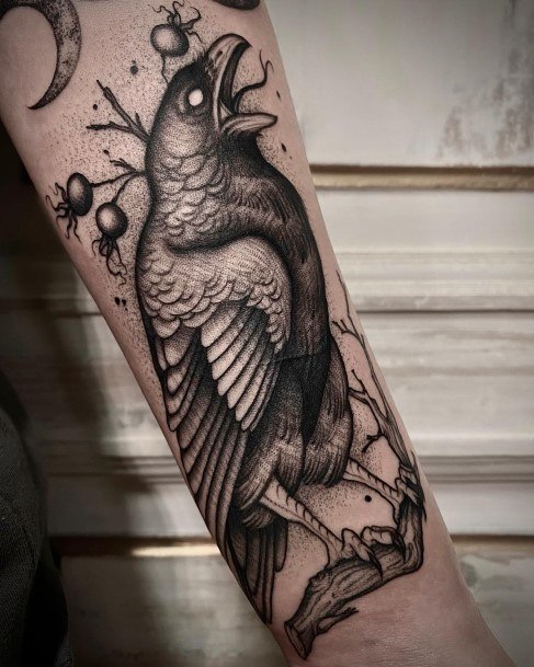 Girls Raven Tattoo Ideas