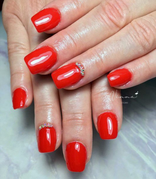 Girls Red Dress Nail Art Ideas