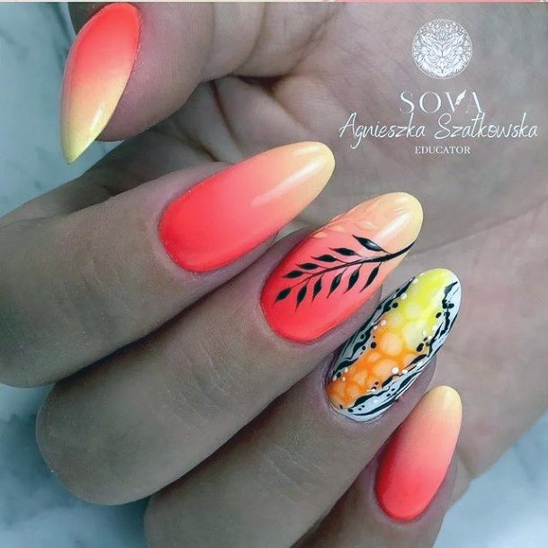 Girls Red Summer Nail Art Ideas