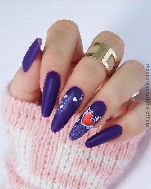 Girls Red White And Blue Fingernails Designs
