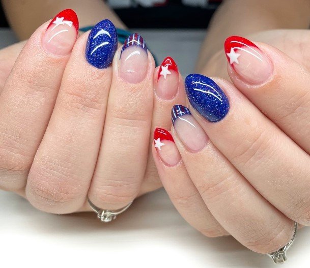 Girls Red White And Blue Nail Art Ideas